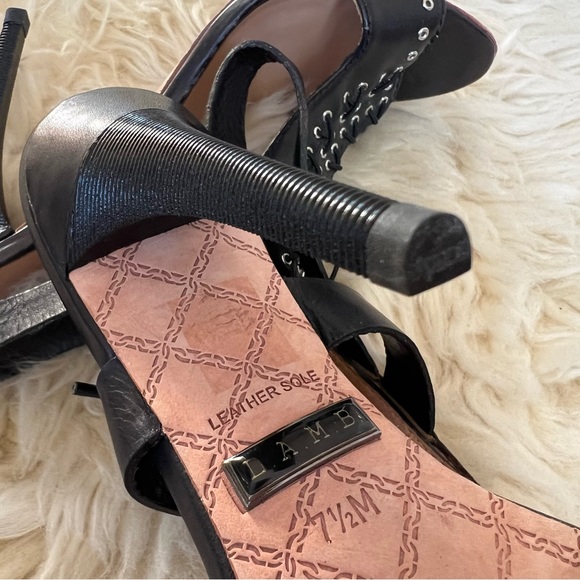 L.A.M.B. Gwen Stefani Stiletto Sandals Black Slingback Heels 7.5 - Picture 4 of 4